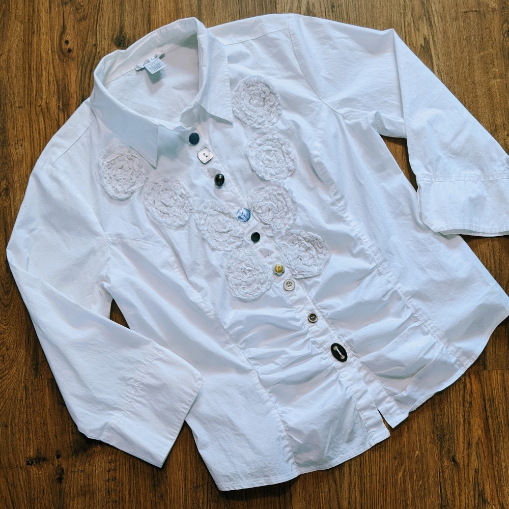 Cute White Cotton Blouse Lg